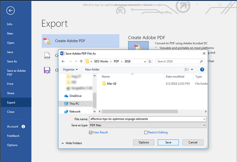 Export PDF