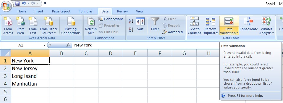 drop down list