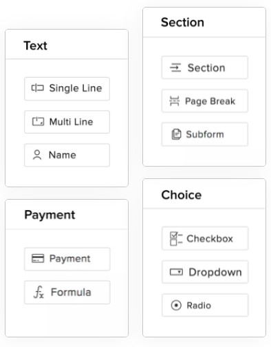 zoho field types