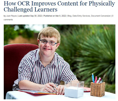 How OCR Improves Content for Physically Challenged Learners