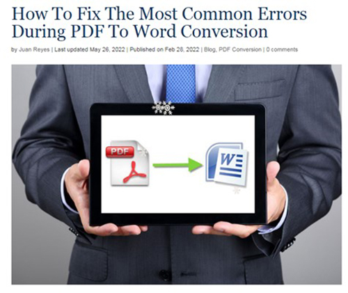 How to Fix the Most Common Errors during PDF to Word Conversion